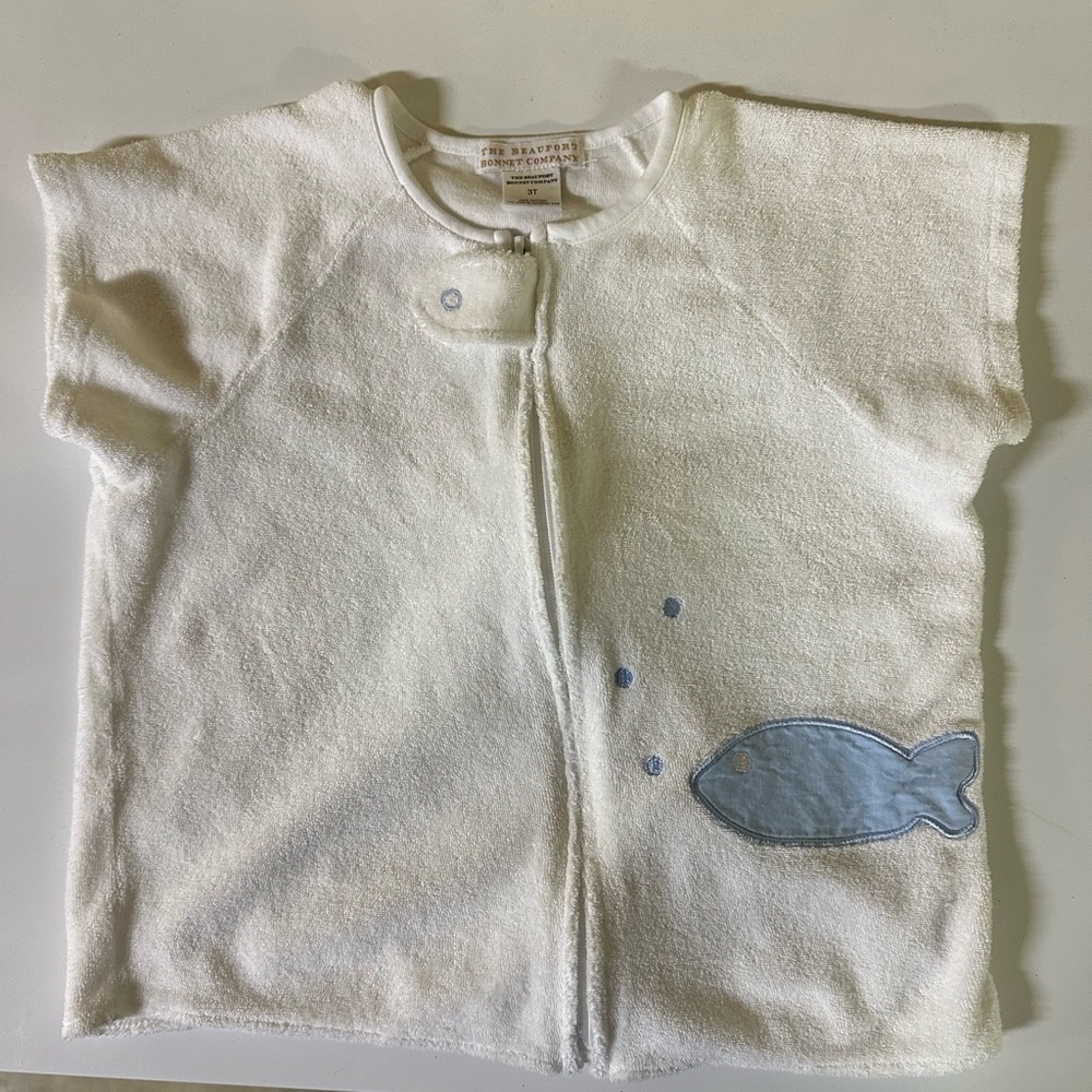 Beaufort Bonnet 3T Swim Cover Up Blue Fish Decal